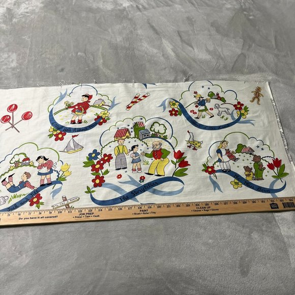 Vintage Waverly Storyteller Nursery Rhymes Cotton fabric Panel 36x 17 *READ* - Picture 10 of 16